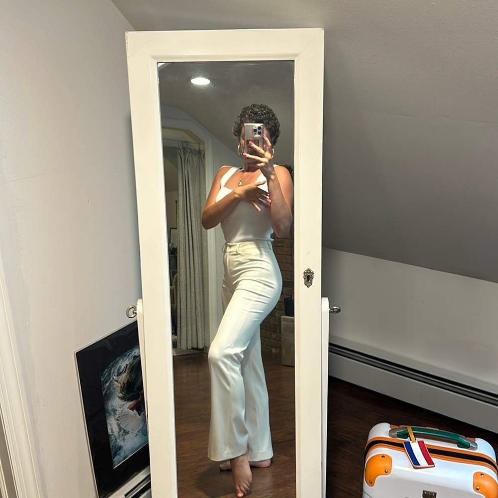 Cream slacks- highwaisted - Picture 2 of 4